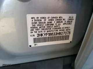 2003 Honda Pilot EX with VIN 2HKYF18633H607078, listed as a Copart auction lot 51830565 with 197,338 mi miles and Salvage Title. Bid and sale history available at carsss.com. Image 13.