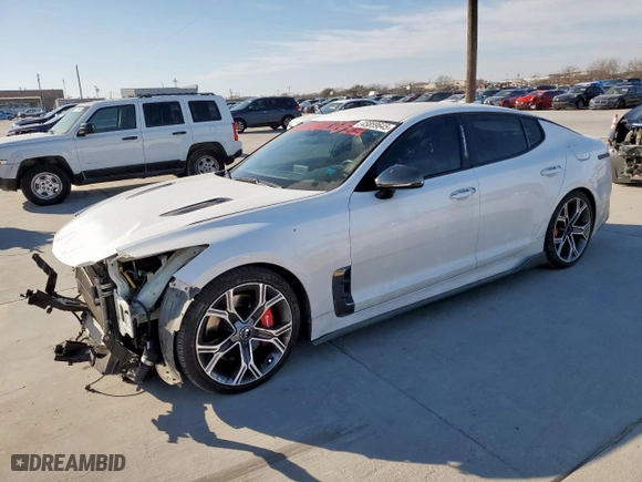 2020 Kia Stinger GT with VIN KNAE35LC4L6073404, listed as a Copart auction lot 45859645 with 65,183 mi miles and Salvage Title. Bid and sale history available at carsss.com. Image 1.