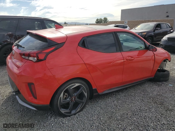2019 Hyundai Veloster Turbo R-Spec with VIN KMHTH6AB5KU005369, listed as a Copart auction lot 43833985 with 52,768 mi miles and Salvage Title. Bid and sale history available at carsss.com. Image 3.