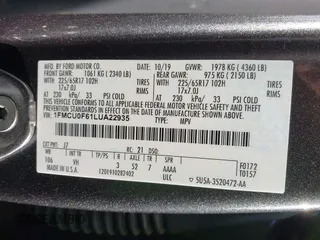 2020 Ford Escape S with VIN 1FMCU0F61LUA22935, listed as a IAAI auction lot 41915006 with 92,481 mi miles and . Bid and sale history available at carsss.com. Image 9.