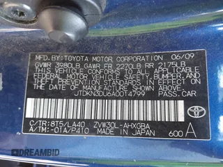 2010 Toyota Prius II z VIN JTDKN3DU6A0014799, wystawiony jako IAAI lot #40563906 z przebiegiem Nie podano mil oraz . Historia ofert i sprzedaży dostępna na DreamBid. Obrazek 9.