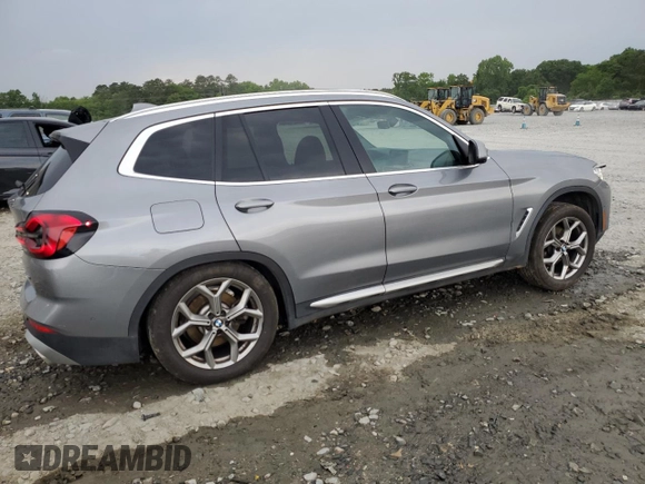 2023 BMW X3 xDrive30i with VIN 5UX53DP04P9S68659, listed as a Copart auction lot 54368385 with 26,650 mi miles and Salvage Title. Bid and sale history available at DreamBid. Image 3.