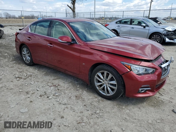 2014 Infiniti Q50 Premium with VIN JN1BV7AR4EM685459, listed as a Copart auction lot 50620545 with 85,351 mi miles and Salvage Title. Bid and sale history available at carsss.com. Image 4.
