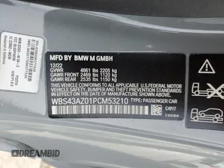 2023 BMW M4 Competition xDrive with VIN WBS43AZ01PCM53210, listed as a Copart auction lot 82760343 with 0 mi miles. Bid and sale history available at carsss.com. Image 14.