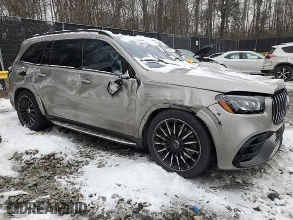 2021 Mercedes-Benz GLS with VIN 4JGFF8KE4MA367320, listed as a Copart auction lot 89048485 with 57,920 mi miles and Salvage Title. Bid and sale history available at carsss.com. Image 4.
