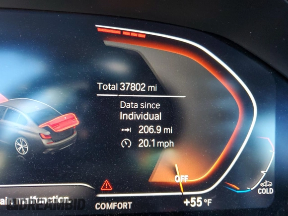 2019 BMW 3 Series 330i with VIN WBA5R1C5XKAK09751, listed as a Copart auction lot 66022322 with 37,802 mi miles. Bid and sale history available at carsss.com. Image 8.