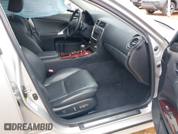 2007 Lexus IS 250 with VIN JTHBK262572025304, listed as a IAAI auction lot 42354763 with 62,083 mi miles and . Bid and sale history available at DreamBid. Image 5.