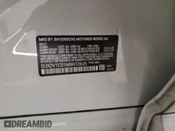 2021 BMW X4 xDrive30i with VIN 5UX2V1C01M9H72635, listed as a Copart auction lot 78649113 with 31,910 mi miles. Bid and sale history available at carsss.com. Image 13.