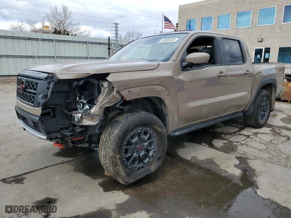 2023 Nissan Frontier PRO-4X with VIN 1N6ED1EK5PN641391, listed as a Copart auction lot 46895485 with 17,465 mi miles and Salvage Title. Bid and sale history available at carsss.com. Image 1.