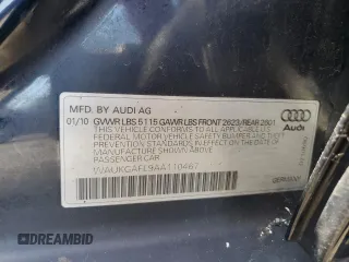 2010 Audi S4 Prestige with VIN WAUKGAFL9AA110467, listed as a Copart auction lot 64785434 with 0 mi miles and Salvage Title. Bid and sale history available at carsss.com. Image 12.