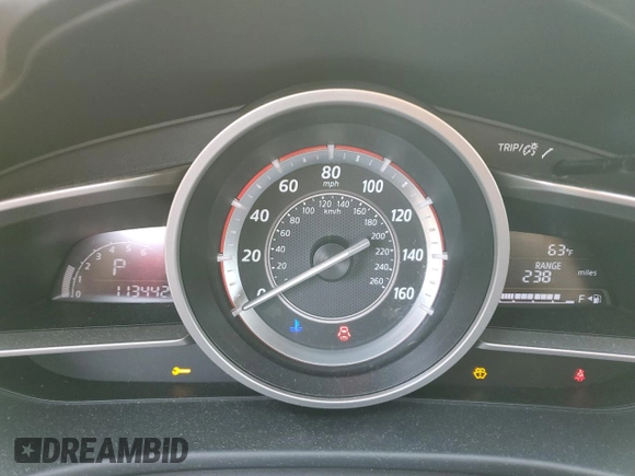 2014 Mazda 3 i Touring with VIN JM1BM1V7XE1195423, listed as a Copart auction lot 56702485 with 113,442 mi miles and Salvage title. Bid and sale history available at DreamBid. Image 9.
