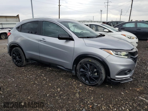 2022 Honda HR-V Sport with VIN 3CZRU6H19NM728720, listed as a Copart auction lot 67907813 with 21,889 mi miles and Salvage Title. Bid and sale history available at carsss.com. Image 4.