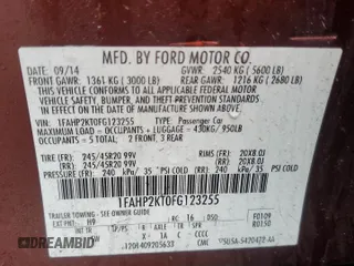 2015 Ford Taurus SHO with VIN 1FAHP2KT0FG123255, listed as a Copart auction lot 51887725 with 152,873 mi miles and Salvage Title. Bid and sale history available at DreamBid. Image 13.