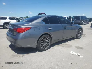 2018 Infiniti Q50 Red Sport 400 with VIN JN1FV7AR1JM700091, listed as a Copart auction lot 58004335 with 59,254 mi miles and Salvage title. Bid and sale history available at DreamBid. Image 3.