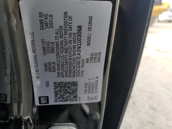2022 Chevrolet Colorado 2WD LT with VIN 1GCGSCEA3N1103068, listed as a Copart auction lot 55971675 with 48,199 mi miles and Clean title. Bid and sale history available at DreamBid. Image 12.