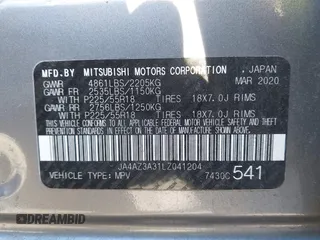 2020 Mitsubishi Outlander ES with VIN JA4AZ3A31LZ041204, listed as a IAAI auction lot 41265645 with 98,372 mi miles and . Bid and sale history available at DreamBid. Image 9.