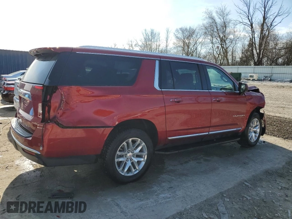2023 GMC Yukon XL SLT with VIN 1GKS2GKD4PR184445, listed as a Copart auction lot 54438375 with 52,288 mi miles and Salvage Title. Bid and sale history available at carsss.com. Image 3.