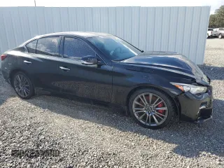 2021 Infiniti Q50 Red Sport 400 with VIN JN1FV7DP4MM850274, listed as a Copart auction lot 79817564 with Not Provided miles and Clean Title. Bid and sale history available at DreamBid. Image 4.