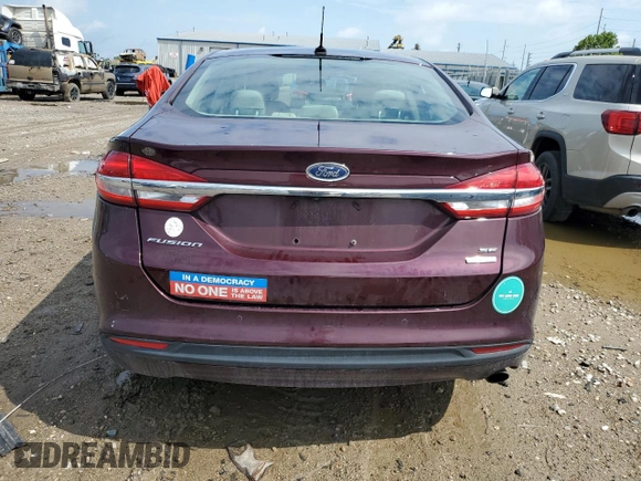 2017 Ford Fusion SE with VIN 3FA6P0HD1HR366600, listed as a Copart auction lot 63551935 with 131,825 mi miles and Clean title. Bid and sale history available at DreamBid. Image 6.
