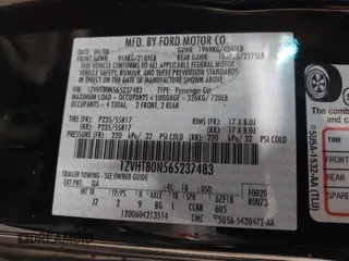 2006 Ford Mustang Standard with VIN 1ZVHT80N565237483, listed as a IAAI auction lot 42212367 with 132,005 mi miles and . Bid and sale history available at carsss.com. Image 9.