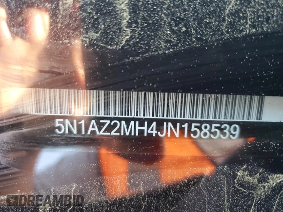 2018 Nissan Murano Platinum with VIN 5N1AZ2MH4JN158539, listed as a Copart auction lot 50944545 with 106,345 mi miles and Salvage Title. Bid and sale history available at carsss.com. Image 14.
