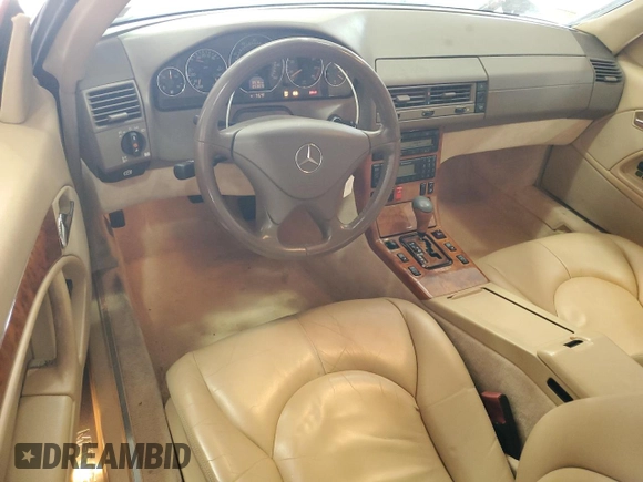 2001 Mercedes-Benz SL 500 with VIN WDBFA68FX1F200299, listed as a Copart auction lot 54422115 with 53,875 mi miles and Salvage title. Bid and sale history available at DreamBid. Image 8.