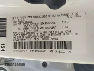 2023 Toyota Tacoma SR с VIN 3TMCZ5AN8PM647523, выставлен на аукционе IAAI как лот 41887896 с пробегом 17 864 миль миль и . История ставок и продаж доступна на DreamBid. Изображение 9.