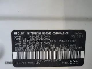 2019 Mitsubishi Eclipse Cross SE with VIN JA4AT5AA9KZ024094, listed as a Copart auction lot 49715245 with 89,875 mi miles and Salvage title. Bid and sale history available at DreamBid. Image 13.