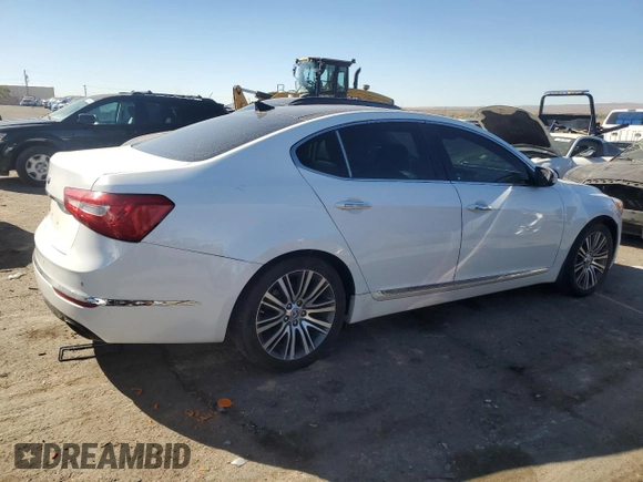 2015 Kia Cadenza Premium with VIN KNALN4D71F5177078, listed as a Copart auction lot 78436614 with 105,651 mi miles and Salvage Title. Bid and sale history available at carsss.com. Image 3.