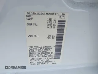 2020 Nissan Altima SR z VIN 1N4BL4CV8LC275140, wystawiony jako IAAI lot #42050885 z przebiegiem 61 198 mil mil oraz . Historia ofert i sprzedaży dostępna na DreamBid. Obrazek 9.