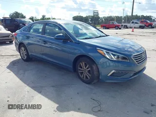 2015 Hyundai Sonata SE z VIN 5NPE24AF6FH105910, wystawiony jako IAAI lot #42272532 z przebiegiem Nie podano mil oraz . Historia ofert i sprzedaży dostępna na DreamBid. Obrazek 1.
