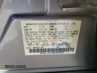 2008 Nissan Altima 2.5 with VIN 1N4AL21E18N494004, listed as a Copart auction lot 50363465 with 158,390 mi miles and Salvage Title. Bid and sale history available at carsss.com. Image 13.