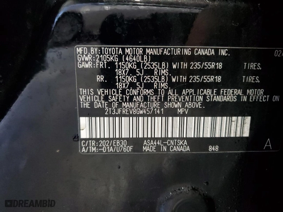 2016 Toyota RAV4 SE with VIN 2T3JFREV8GW457141, listed as a Copart auction lot 46849385 with 103,901 mi miles and Salvage Title. Bid and sale history available at carsss.com. Image 15.