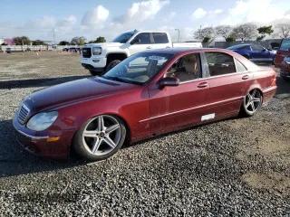 2000 Mercedes-Benz S-Class with VIN WDBNG75JXYA069214, listed as a Copart auction lot 49356555 with 0 mi miles and Salvage Title. Bid and sale history available at carsss.com. Image 1.
