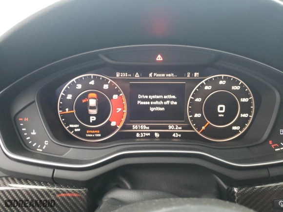 2018 Audi S4 Prestige with VIN WAUC4AF45JA148784, listed as a Copart auction lot 86244604 with 56,169 mi miles and Salvage Title. Bid and sale history available at carsss.com. Image 9.