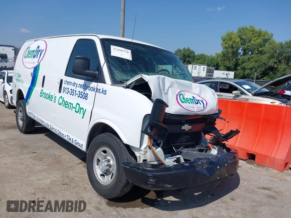 2016 Chevrolet Express Cargo Van with VIN 1GCWGAFF9G1340288, listed as a IAAI auction lot 37450718 with Not Provided miles. Bid and sale history available at carsss.com. Image 1.