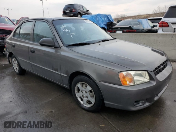 2002 Hyundai Accent GL with VIN KMHCG45C72U269610, listed as a Copart auction lot 80362953 with 89,481 mi miles and Salvage Title. Bid and sale history available at carsss.com. Image 4.