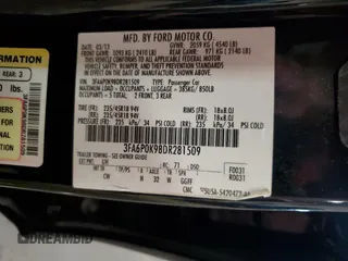 2013 Ford Fusion Titanium with VIN 3FA6P0K98DR281509, listed as a Copart auction lot 59550015 with 151,097 mi miles and Salvage title. Bid and sale history available at DreamBid. Image 13.