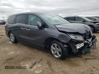 2019 Honda Odyssey EX-L with VIN 5FNRL6H74KB004916, listed as a Copart auction lot 53959205 with 60,100 mi miles and Salvage Title. Bid and sale history available at DreamBid. Image 4.