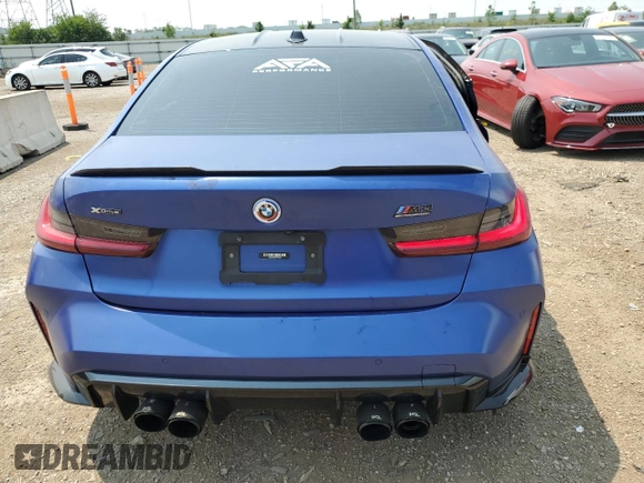 2023 BMW M3 Competition xDrive with VIN WBS43AY08PFP33058, listed as a Copart auction lot 60324825 with 19,651 mi miles and Salvage title. Bid and sale history available at DreamBid. Image 6.