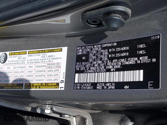 2020 Lexus NX 300 с VIN JTJDARBZ7L5013525, выставлен на аукционе IAAI как лот 42580599 с пробегом 55 500 миль миль и . История ставок и продаж доступна на DreamBid. Изображение 9.