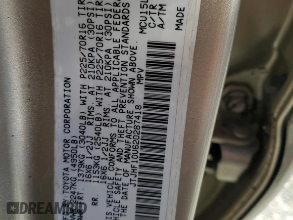 2002 Lexus RX 300 with VIN JTJHF10U620287418, listed as a Copart auction lot 73843024 with 111,588 mi miles and Salvage Title. Bid and sale history available at carsss.com. Image 14.