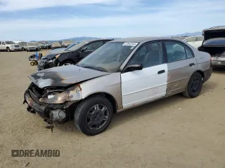 2001 Honda Civic LX with VIN JHMES16521S000353, listed as a Copart auction lot 47652345 with 0 mi miles and Salvage Title. Bid and sale history available at carsss.com. Image 1.