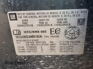 2017 GMC Sierra 1500 SLT z VIN 3GTU2NEC4HG518549, wystawiony jako Copart lot #56894335 z przebiegiem 127 021 mil mil oraz Tytuł czysty. Historia ofert i sprzedaży dostępna na DreamBid. Obrazek 12.