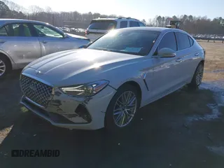 2021 Genesis G70 2.0T with VIN KMTG34LA6MU075190, listed as a IAAI auction lot 41474675 with 72,743 mi miles and . Bid and sale history available at DreamBid. Image 2.