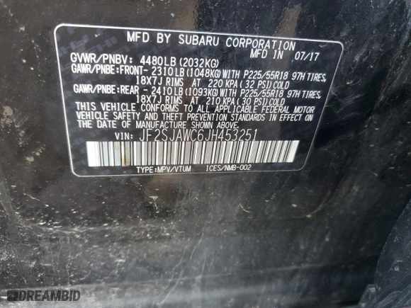 2018 Subaru Forester Touring with VIN JF2SJAWC6JH453251, listed as a Copart auction lot 48290725 with 96,547 mi miles and Salvage Title. Bid and sale history available at carsss.com. Image 13.