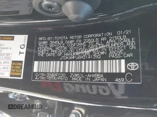 2021 Toyota Prius L Eco z VIN JTDKAMFU6M3141392, wystawiony jako IAAI lot #42317866 z przebiegiem 137 495 mil mil oraz . Historia ofert i sprzedaży dostępna na DreamBid. Obrazek 8.