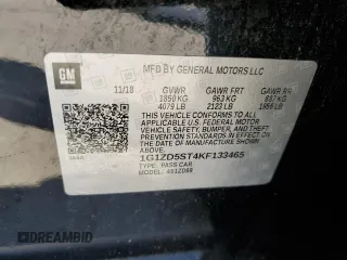 2019 Chevrolet Malibu LT with VIN 1G1ZD5ST4KF133465, listed as a Copart auction lot 48693905 with 103,367 mi miles and Salvage Title. Bid and sale history available at DreamBid. Image 12.