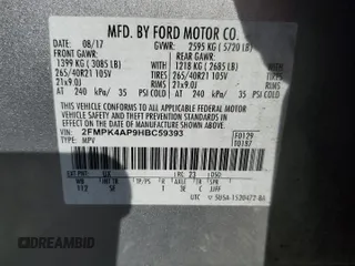 2017 Ford Edge Sport with VIN 2FMPK4AP9HBC59393, listed as a Copart auction lot 45288075 with 79,946 mi miles and Salvage Title. Bid and sale history available at carsss.com. Image 13.