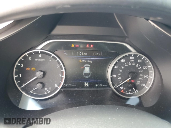 2019 Nissan Murano SV z VIN 5N1AZ2MJ5KN160207, wystawiony jako Copart lot #53182485 z przebiegiem 57 309 mil mil oraz Szkoda całkowita • Salvage title. Historia ofert i sprzedaży dostępna na DreamBid. Obrazek 9.